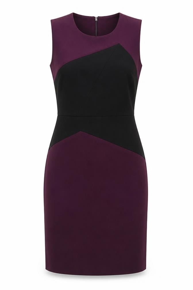 Calvin Klein Women's Purple Black Sheath Dress Size 8