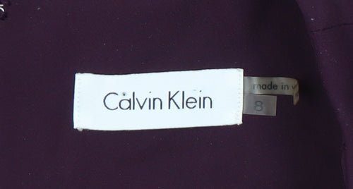 Calvin Klein Women's Purple Black Sheath Dress Size 8