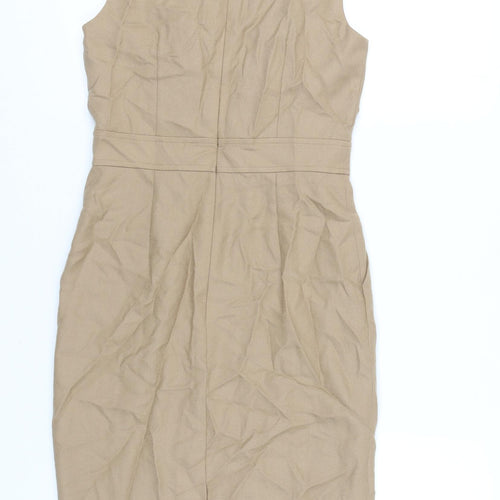 Pure Collection Beige Wool Sheath Dress - Women's Size 8