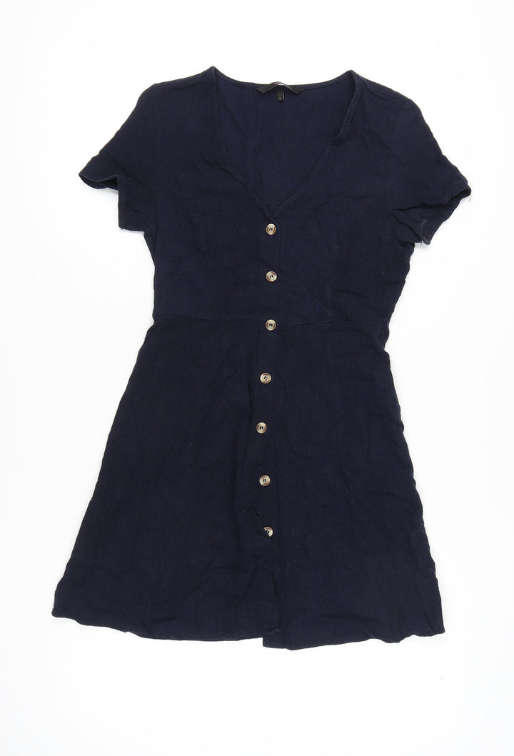 Vero Moda Women's Blue Shirt Dress, Short Sleeve, Size S