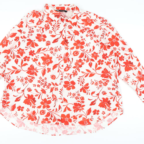 Zara Women's Multicoloured Floral Blouse S