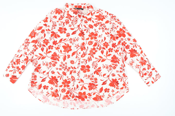 Zara Women's Multicoloured Floral Blouse S