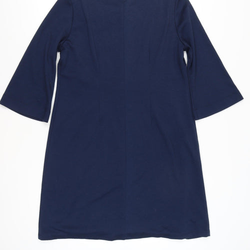 Ronni Nicole Women's Blue Beaded Shift Dress Size 18