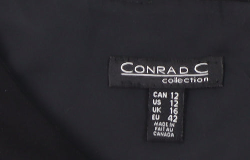Conrad C Women's Sheath Dress Black Blue Grey Size 16