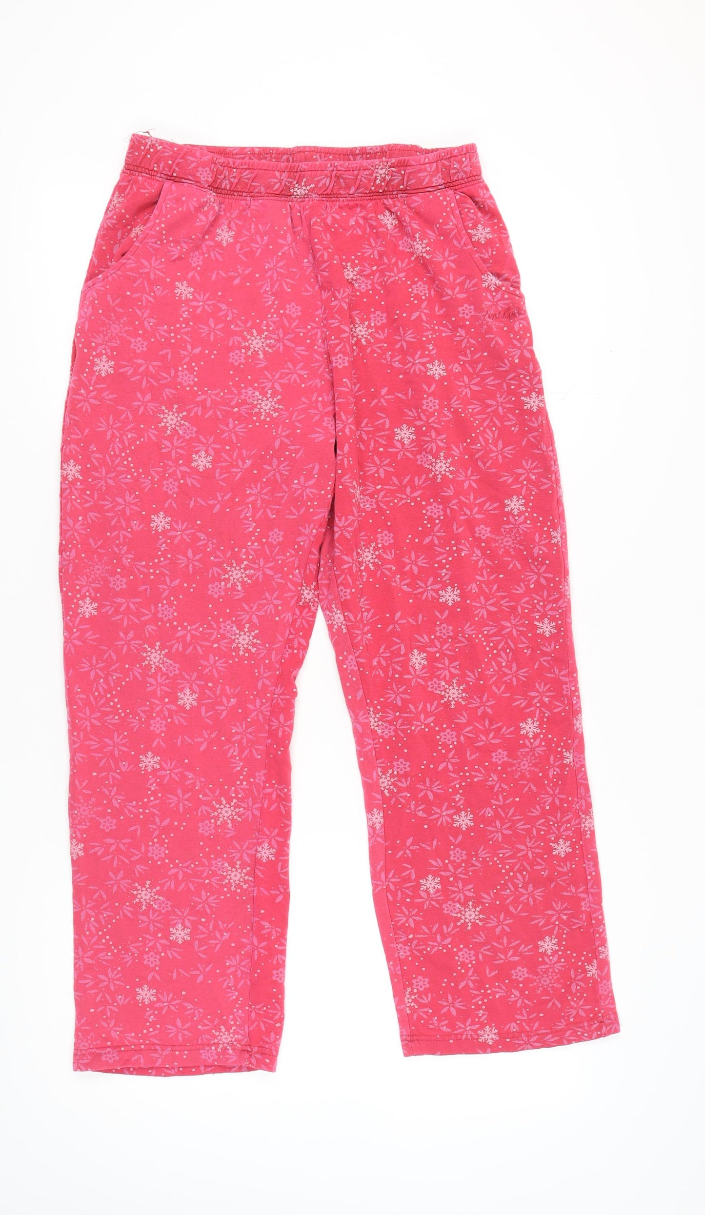 Weird Fish Womens Pink Floral Trousers Size 14
