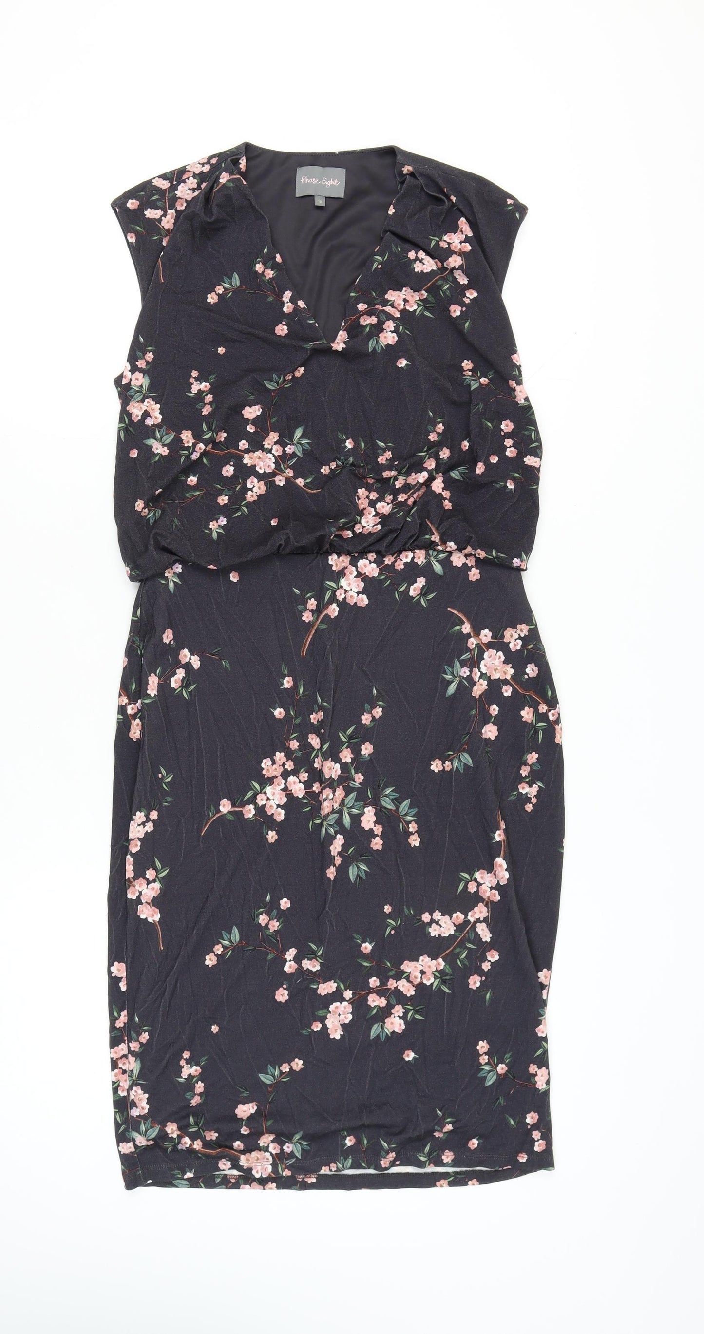 Phase Eight Women's Black Floral Dress Size 12