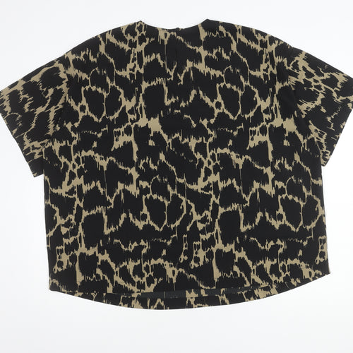 JD Williams Women's Black Animal Print Top, Size 20