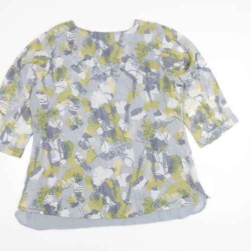 Adini Women's 3/4 Sleeve Multicoloured Floral Top