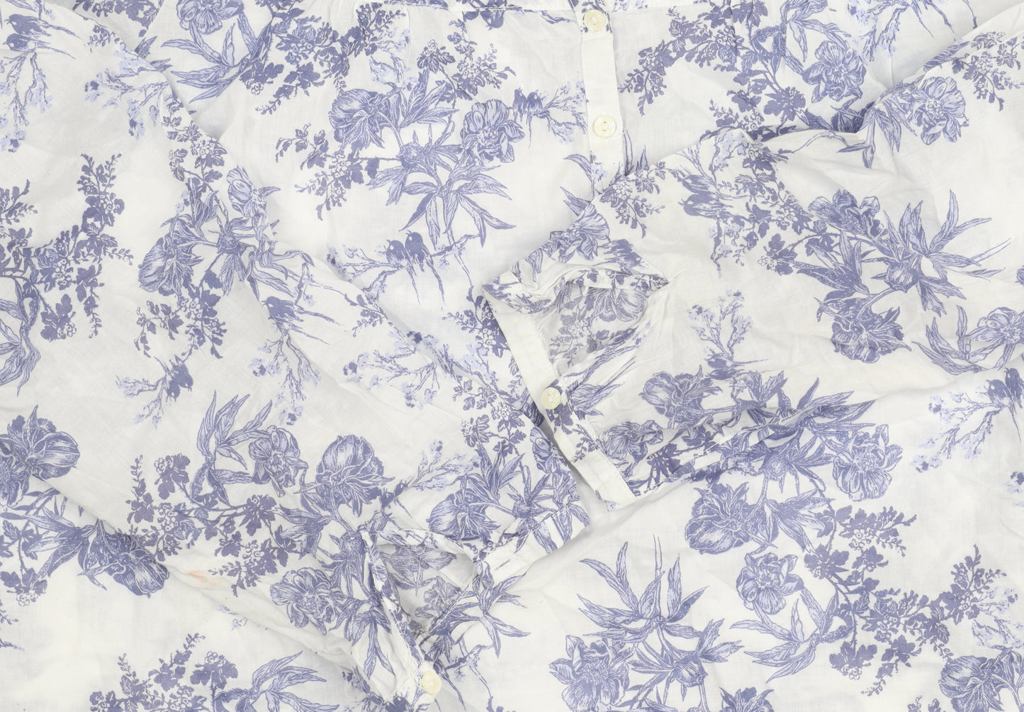 Marks and Spencer Women's Blue Floral Blouse, Size 20