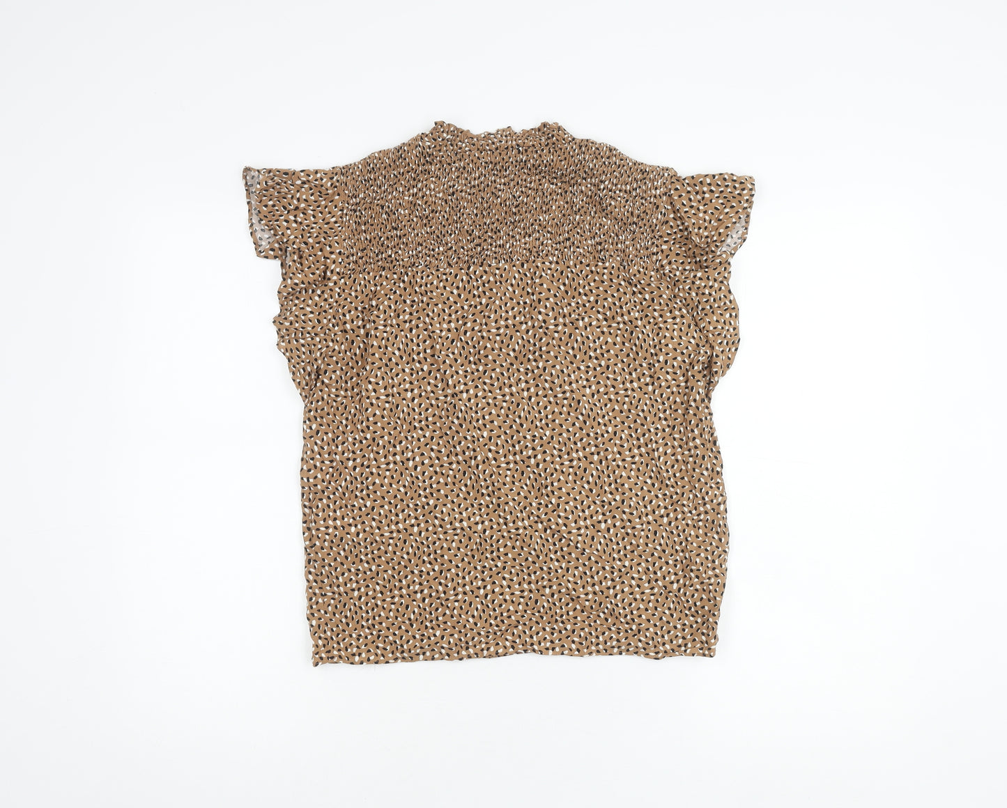 Warehouse Women Brown Animal Print Top Size 8