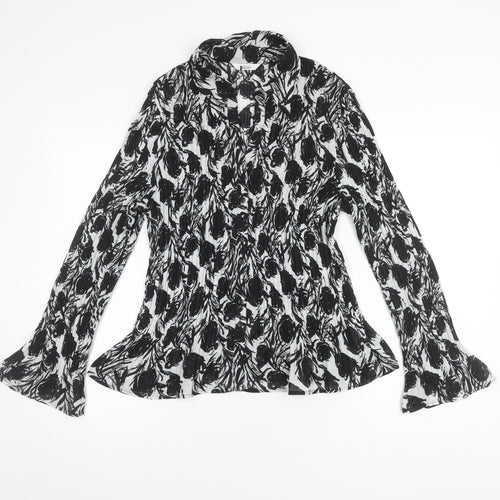 Marks and Spencer Black Floral Long Sleeve Blouse
