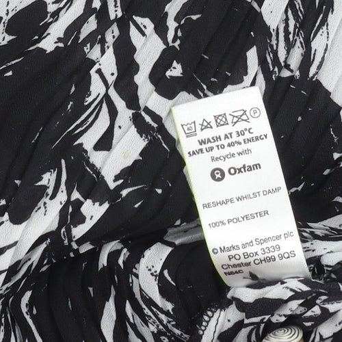 Marks and Spencer Black Floral Long Sleeve Blouse