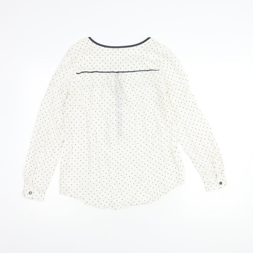 Monsoon Women's White Polka Dot Blouse Size 8