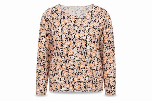 Front view of Next Women's Multicoloured Floral Blouse, size 12, Jersey Style
