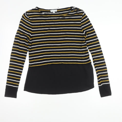 Warehouse Women's Black Striped Top Size 10