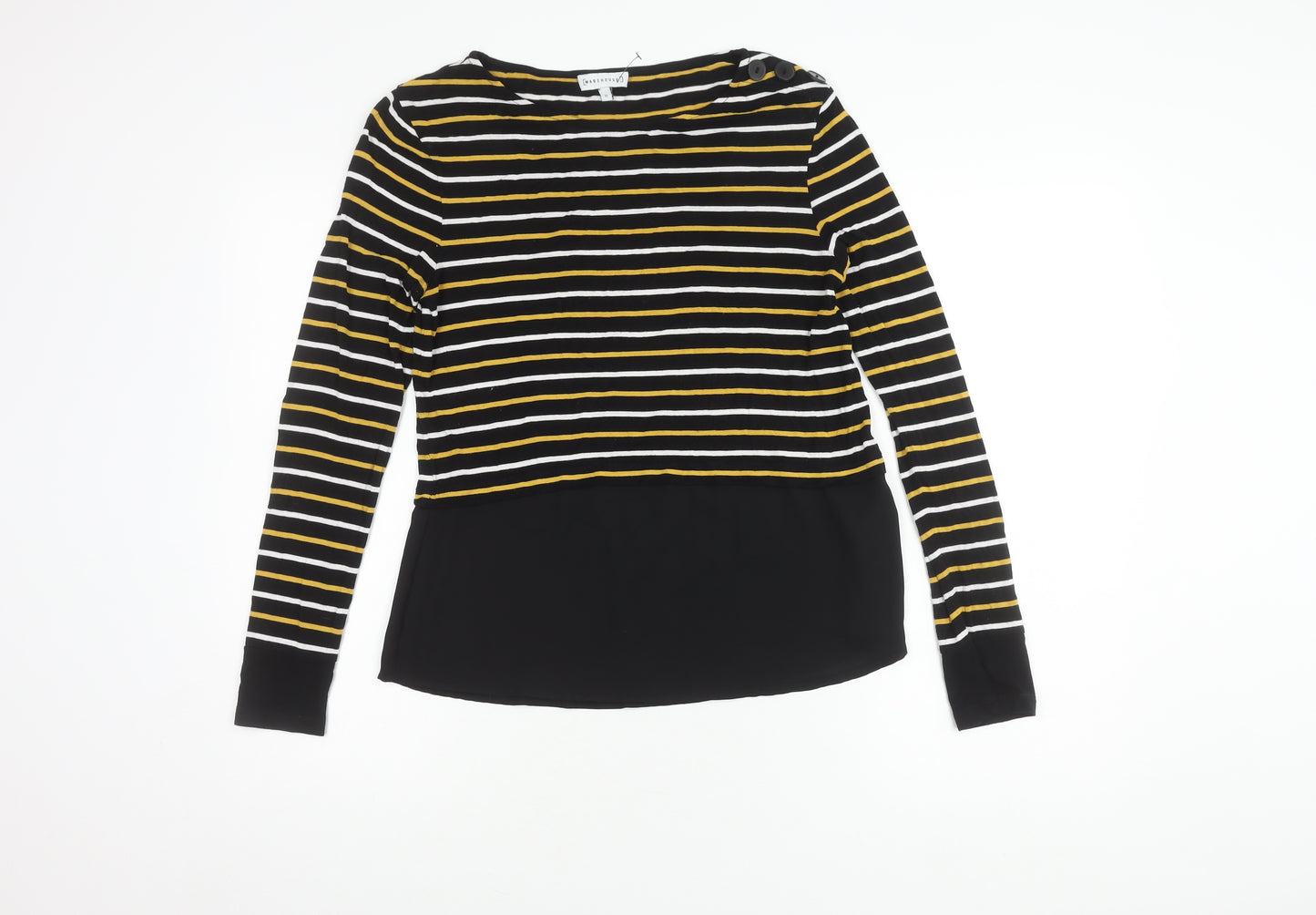 Warehouse Women's Black Striped Top Size 10