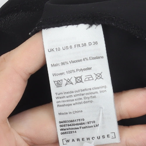 Warehouse Women's Black Striped Top Size 10