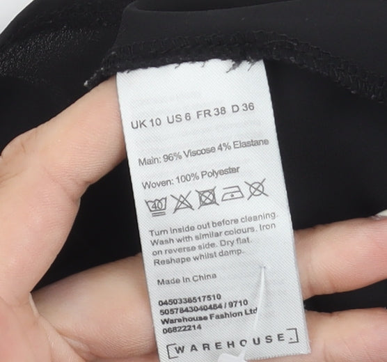 Warehouse Women's Black Striped Top Size 10