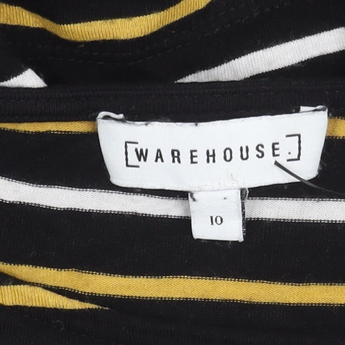 Warehouse Women's Black Striped Top Size 10