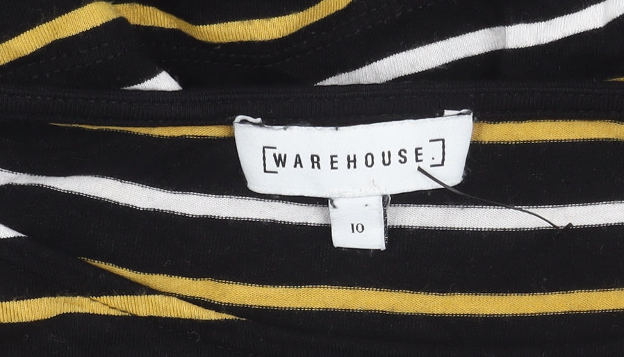 Warehouse Women's Black Striped Top Size 10