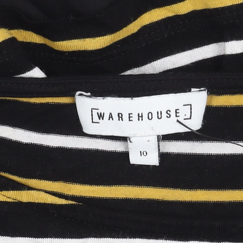 Warehouse Women's Black Striped Top Size 10