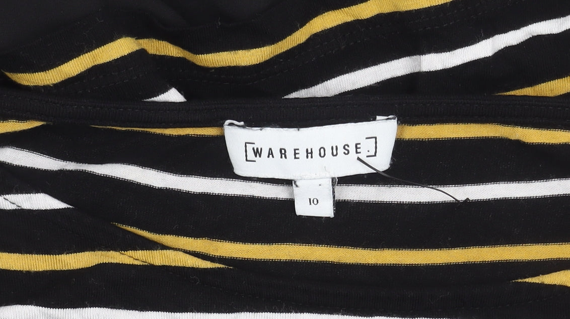 Warehouse Women's Black Striped Top Size 10
