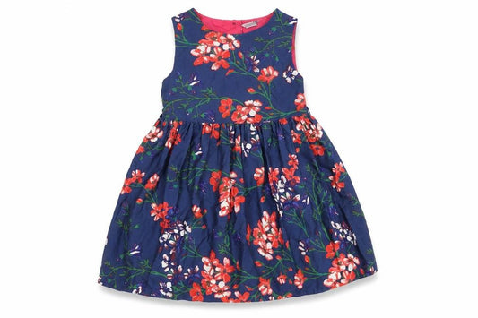 Mini Club Girls Floral Blue Dress 3-4 Years Sleeveless
