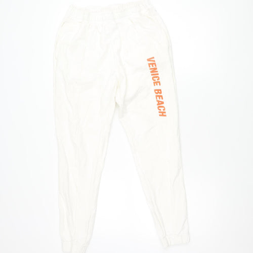 Venice Beach Unisex White Jogger Trousers Size 8