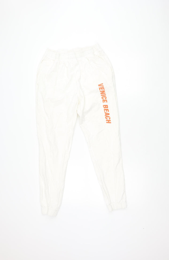 Venice Beach Unisex White Jogger Trousers Size 8