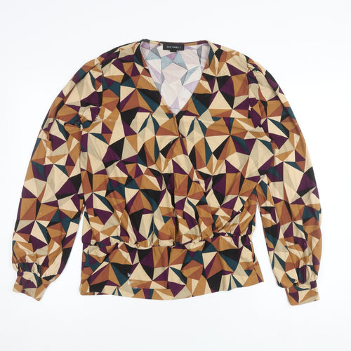Blue Vanilla Women's Multicoloured Wrap Blouse, M