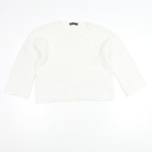 Marks and Spencer Women's White Knit Jumper, Size M