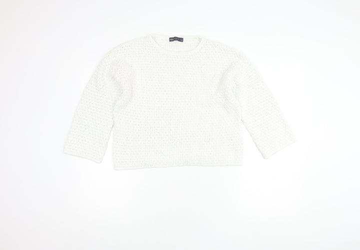 Marks and Spencer Women's White Knit Jumper, Size M