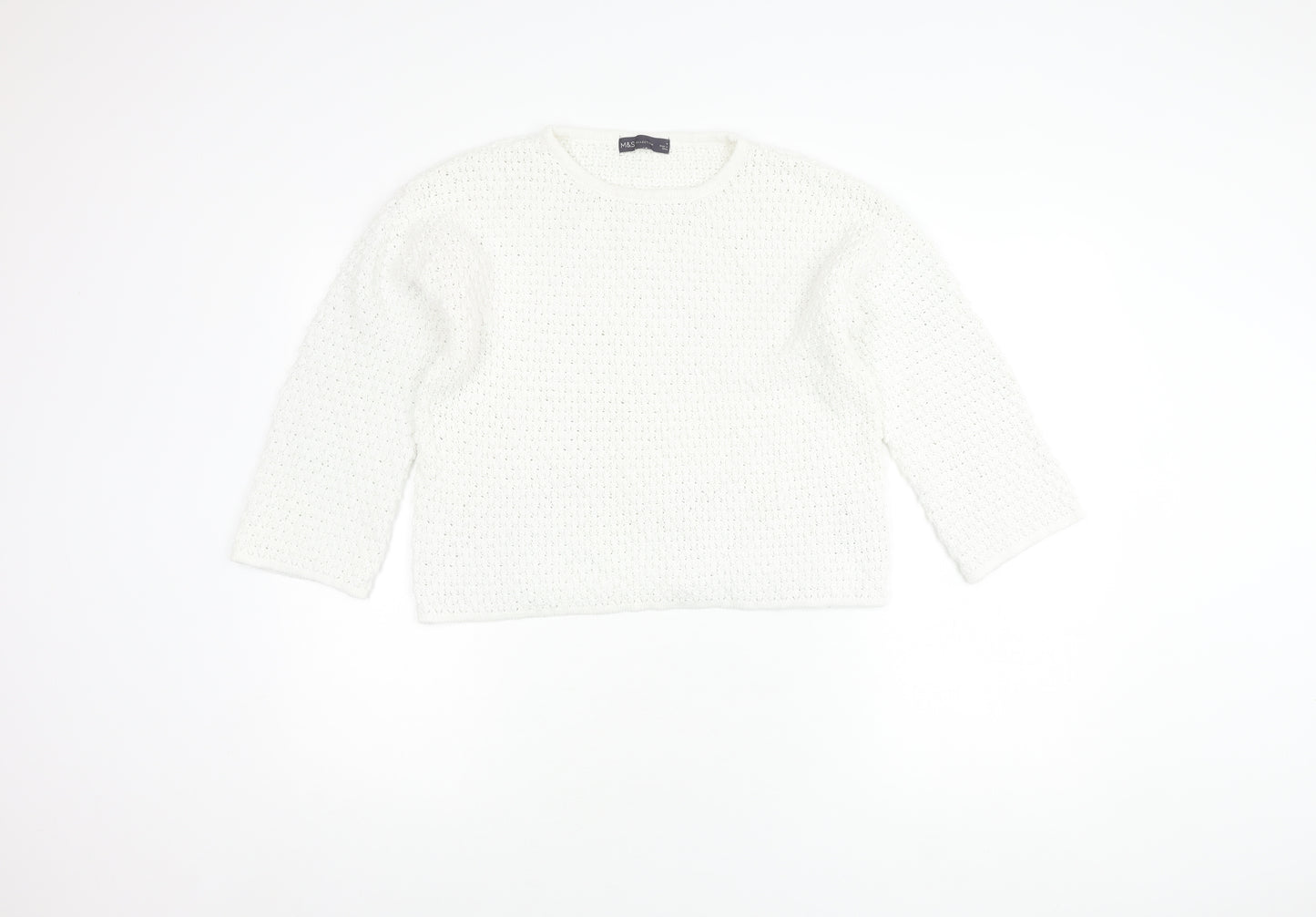 Marks and Spencer Women's White Knit Jumper, Size M