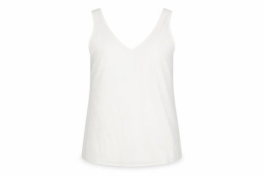 Front view of Wallis Women’s White V-Neck Tank Top, size UK 12