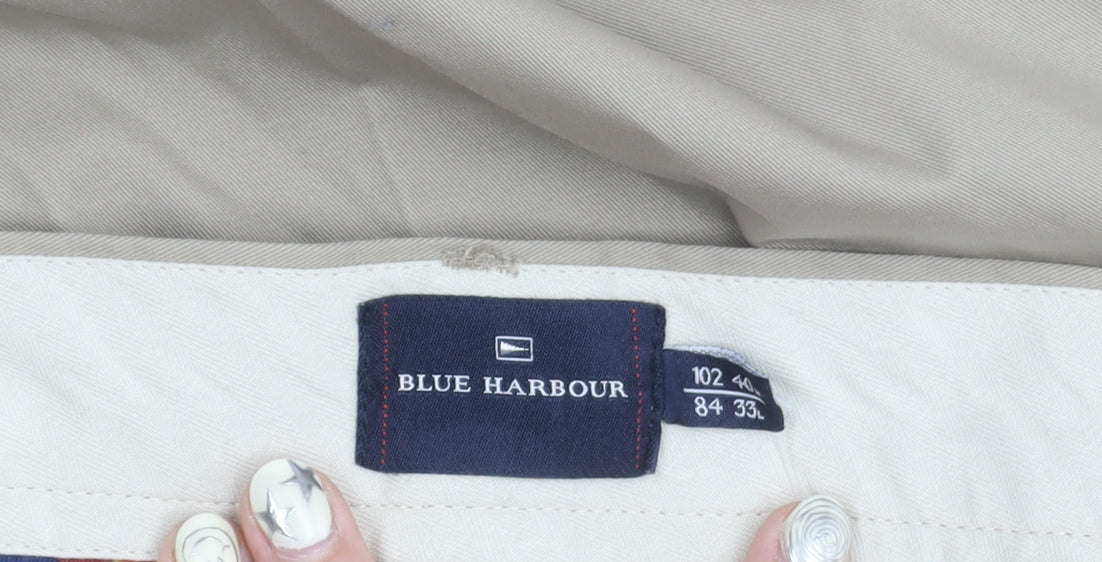 Marks and Spencer Men's Beige Chino Trousers 40x33