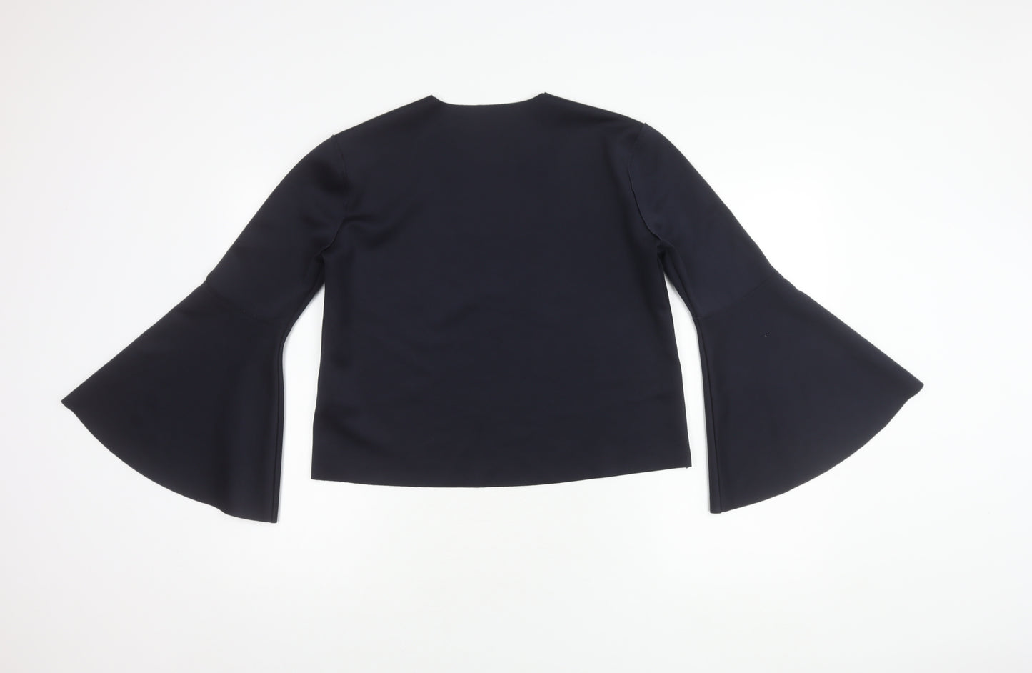 Topshop Women's Black Bell Sleeve Top, Size 8