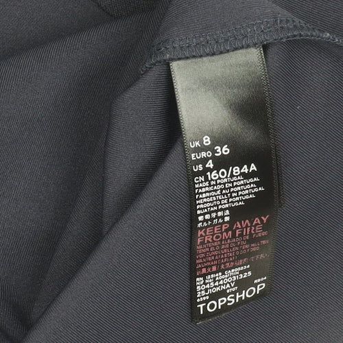 Topshop Women's Black Bell Sleeve Top, Size 8