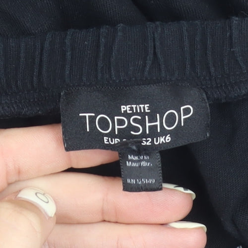 Topshop Women's Black Embroidered Playsuit, Size 6