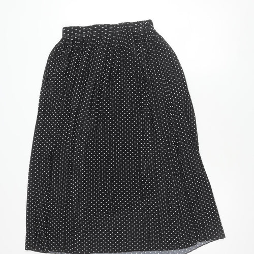 Women's Black Polka Dot Pleated Skirt XL