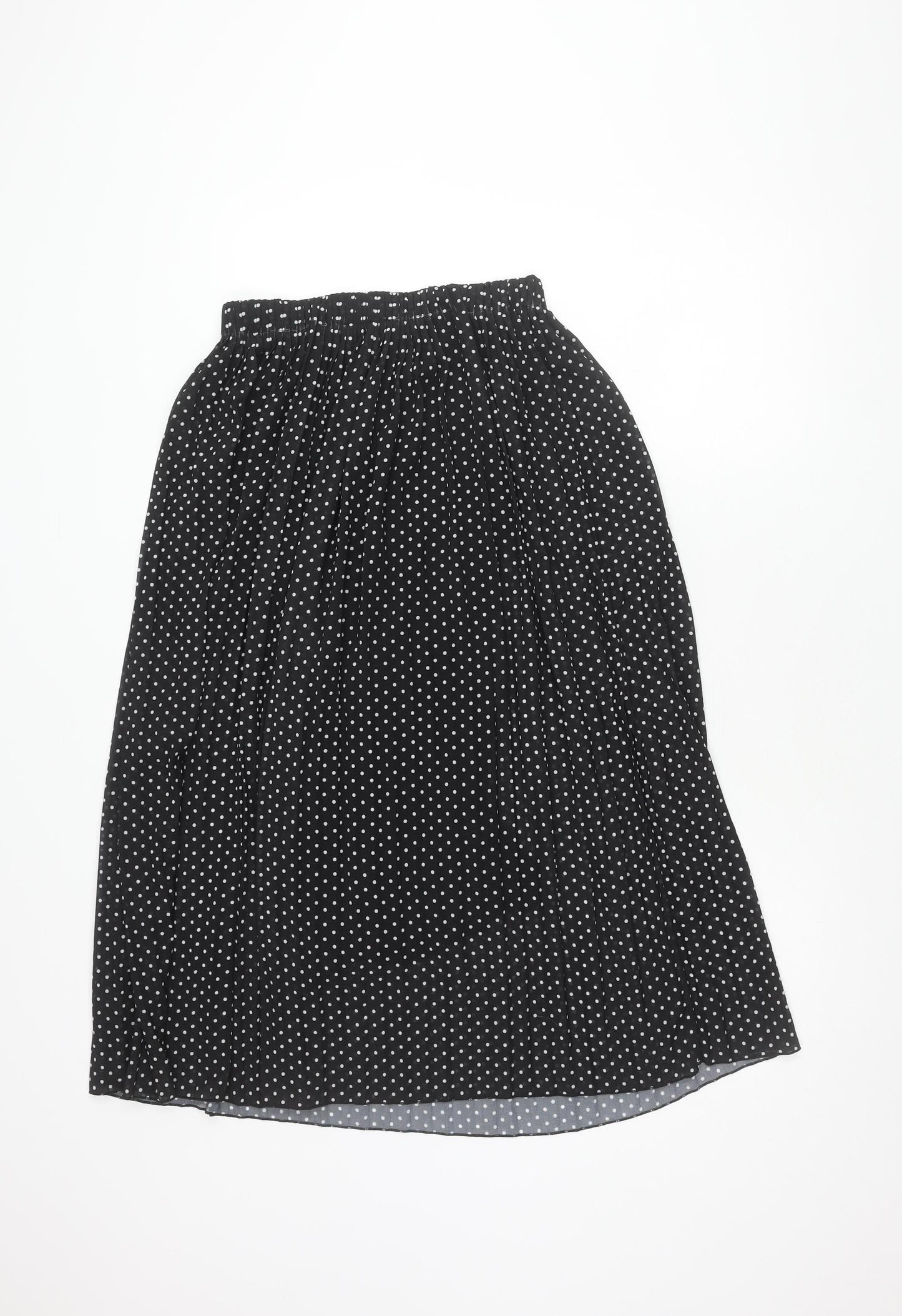 Women's Black Polka Dot Pleated Skirt XL