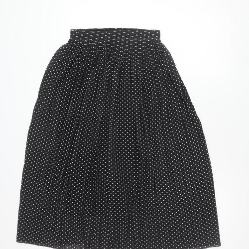 Women's Black Polka Dot Pleated Skirt XL
