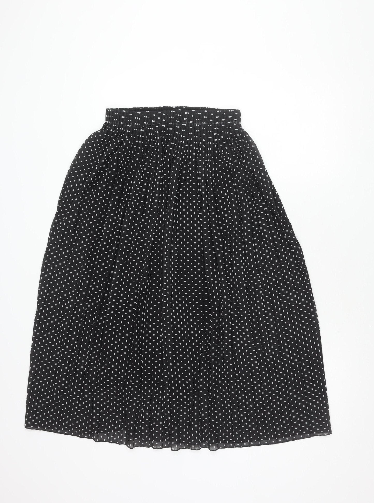 Women's Black Polka Dot Pleated Skirt XL