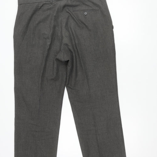 Marks and Spencer Grey Men's Trousers, Regular Fit, Size 36