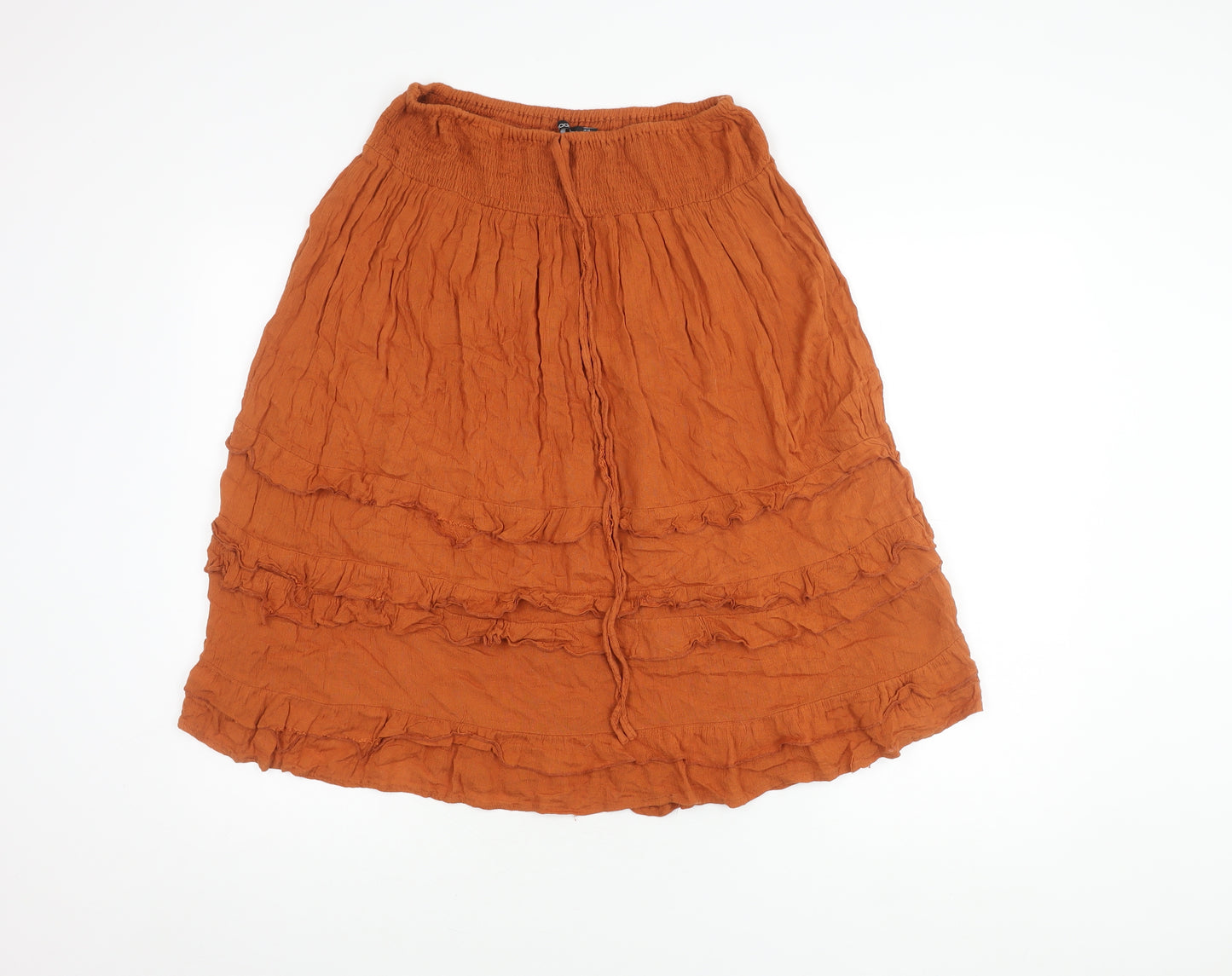 Boohoo Women’s Orange Knee-Length Ruffle Skirt