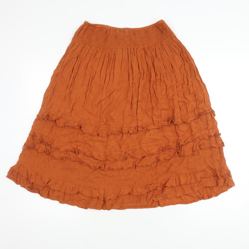 Boohoo Women’s Orange Knee-Length Ruffle Skirt