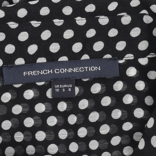 French Connection Women’s Black Polka Dot Button-Up Shirt