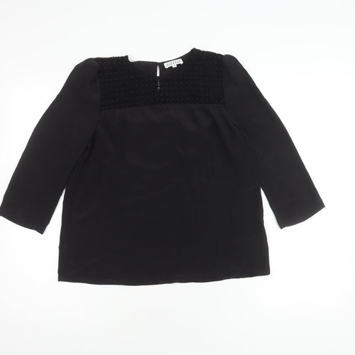 Claudie Pierlot Women's Black Top Size 8, Elegant 3/4 Sleeve