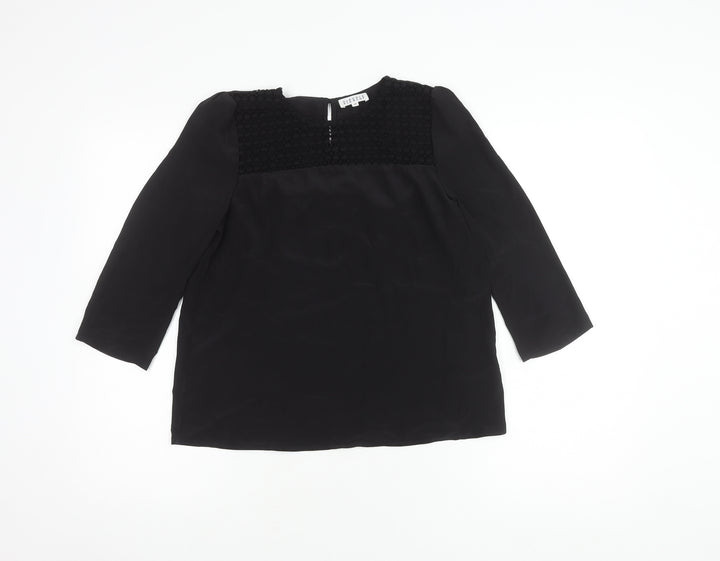 Claudie Pierlot Women's Black Top Size 8, Elegant 3/4 Sleeve