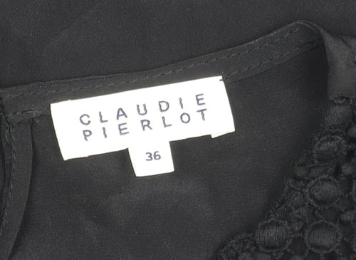 Claudie Pierlot Women's Black Top Size 8, Elegant 3/4 Sleeve