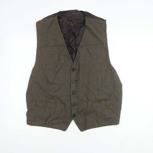 Marks and Spencer Men's XL 44-46" Brown Check Waistcoat